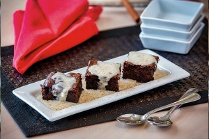 Wild Blueberry Brownies with Maple Mousse Cream