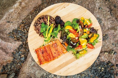 Bourbon Maple BlackBerry Fire-roasted Trout or Salmon