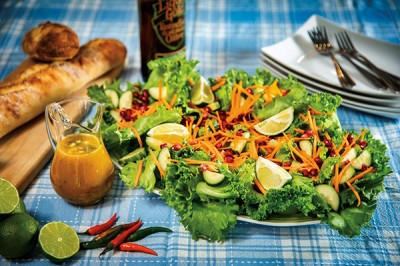 Crystal green leaf lettuce salad