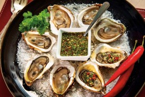 Oysters with Nam Jim Sauce (Thai) 