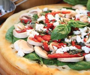 Bell Pepper, Red Onion & Goat Cheese Pizza Bell Pepper, Red Onion & Goat Cheese Pizza