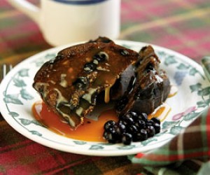 Blueberry Figgy Duff with Warm Molasses Rum Sauce Blueberry Figgy Duff with Warm Molasses Rum Sauce