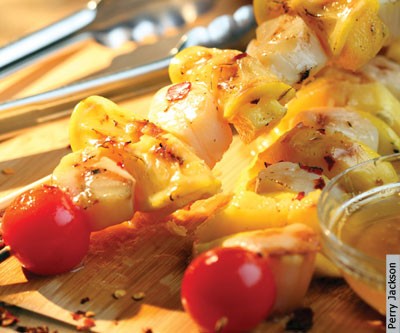 Maple Glazed Barbecue Scallops and Pineapple Kabobs
