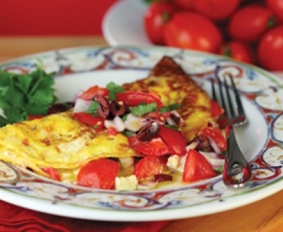 Greek inspired Omelet with a fresh Salsa
