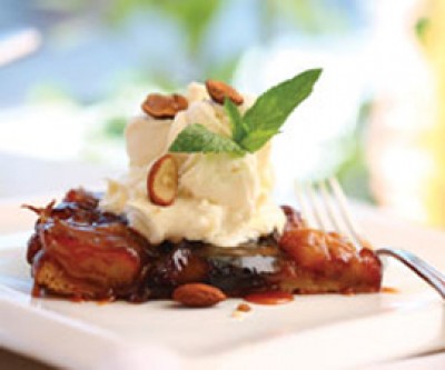 Apple Tart Tatin with Amaretto Whipped Cream