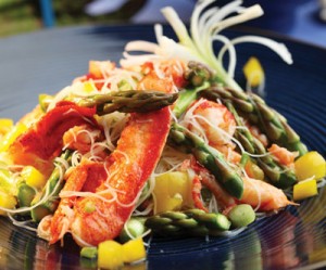 Asian-style Asparagus and Lobster Noodle Salad