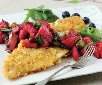 Pan-Fried Haddock with Apple Blueberry Salsa