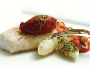 Roasted Cod  with Warm Tomato Dill “Jam” Roasted Cod  with Warm Tomato Dill “Jam”