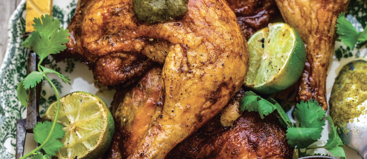 Smoky Lime Chicken with Grilled Jalapeño Hot Sauce
