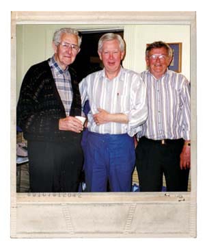 Irving Mundle, Reg Jewell and Eldon Mundle at the housewarming party in May 1996. Photo Courtesy of Sara Jewell Irving Mundle, Reg Jewell and Eldon Mundle at the housewarming party in May 1996. Photo Courtesy of Sara Jewell