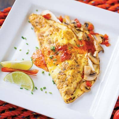 Mushroom Brie Omelet with  Pepper Jelly