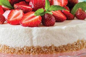 No Bake Strawberry Lemon Cheesecake