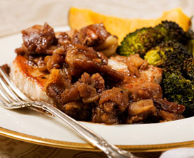 Roast Pork with Onion and Apple Ragout