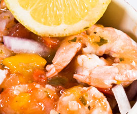Smokin’ Shrimp with Mango Salsa