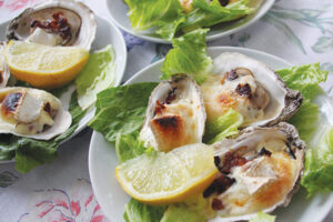 Kim’s Ruisseau Oysters with Bacon and Brie