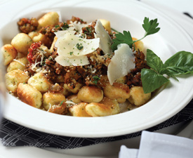 Parisian Gnocchi with Sardinian Bolognese