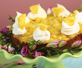 Fresh Pineapple Pie with Wafer-Nut Crust